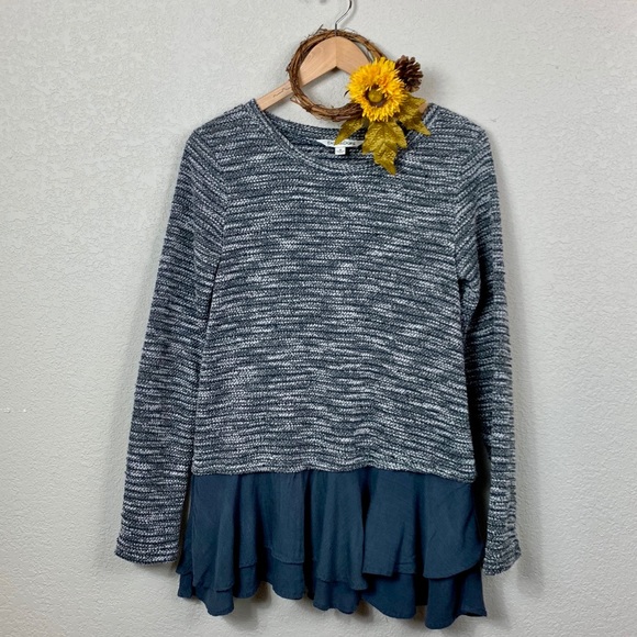 Davi and Dani Tops - Davi and Dani Grey and Blue Sweater